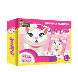 JOGO QUEBRA CABEÇA CARTÃO 35PÇS LOVE CATS 4485